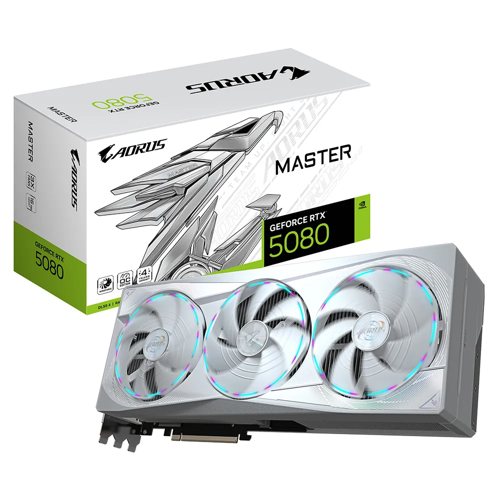 כרטיס מסך AORUS RTX 5080 MASTER ICE 16G White